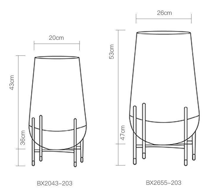 Bình bông thủy tinh có chân Bixuan BX2043