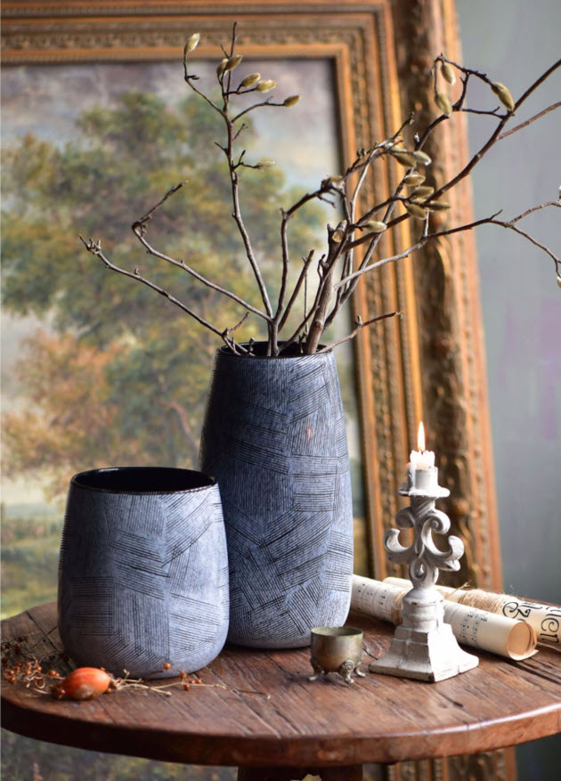 Bình bông thủy tinh handmade dáng bầu Bixuan BXSG552