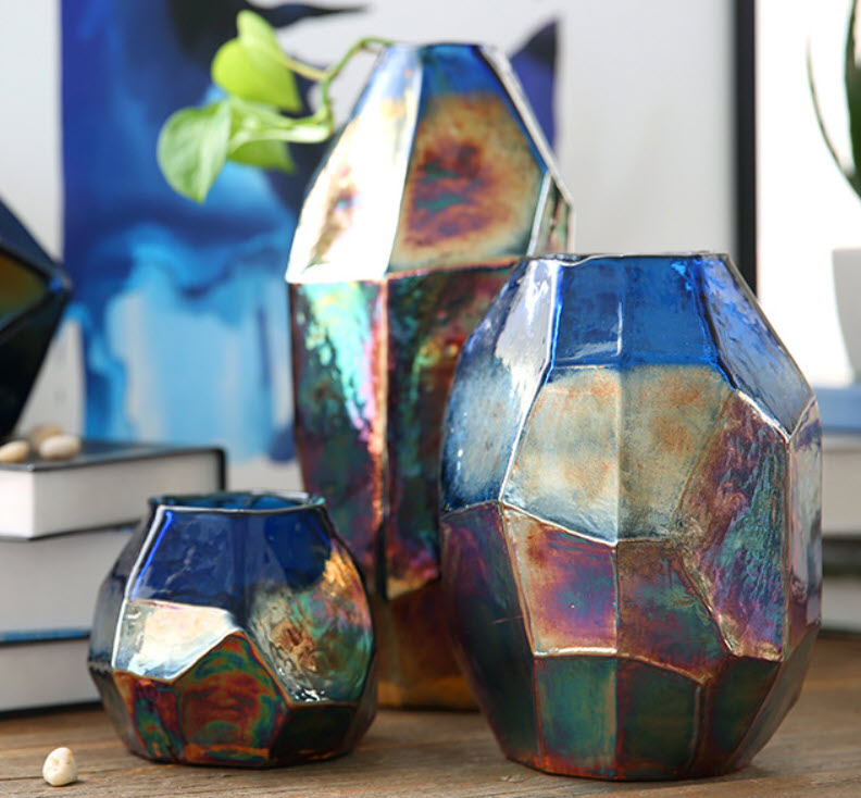Bình bông thủy tinh stone handmade Bixuan SVB602