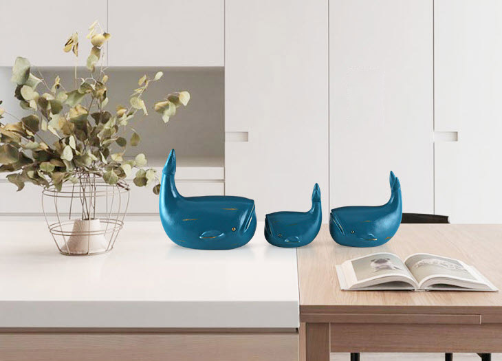 Đồ trang trí để bàn 3 Cá Voi Yifang QKD1997