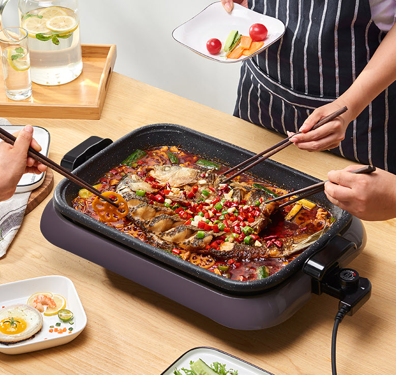 Nồi đa năng ăn lẩu nướng BBQ Jupai QY505