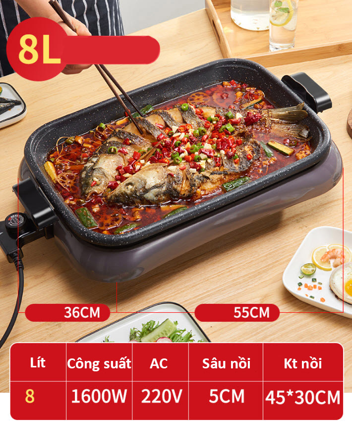Nồi đa năng ăn lẩu nướng BBQ Jupai QY505