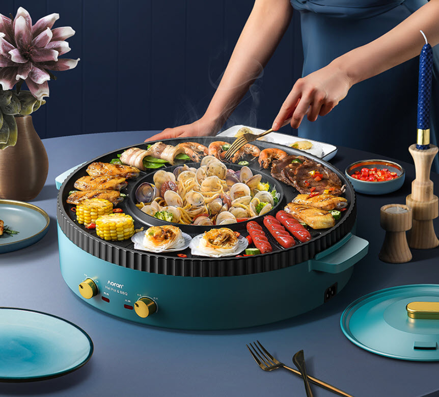 Lẩu điện vỉ nướng đa năng Aoran YKSKL01