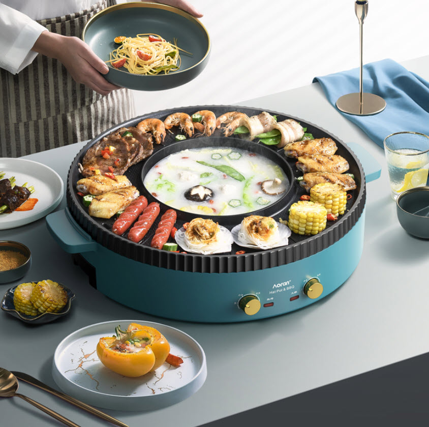 Lẩu điện vỉ nướng đa năng Aoran YKSKL01