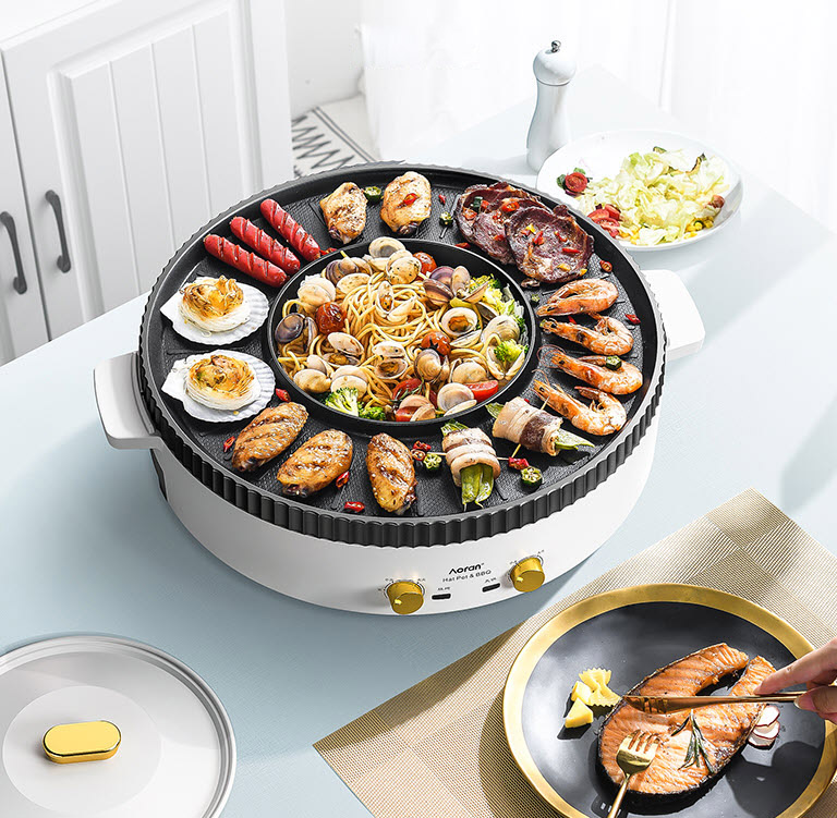 Lẩu điện vỉ nướng đa năng Aoran YKSKL01