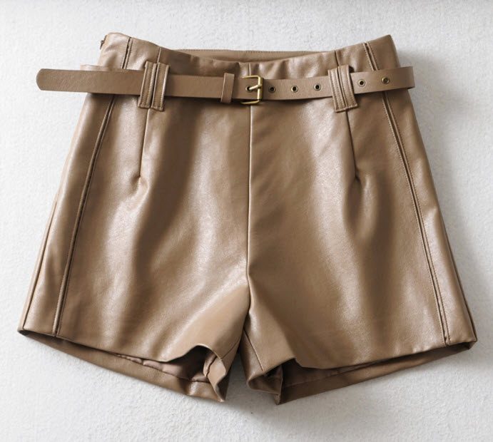Quần short nữ da PU ASG254
