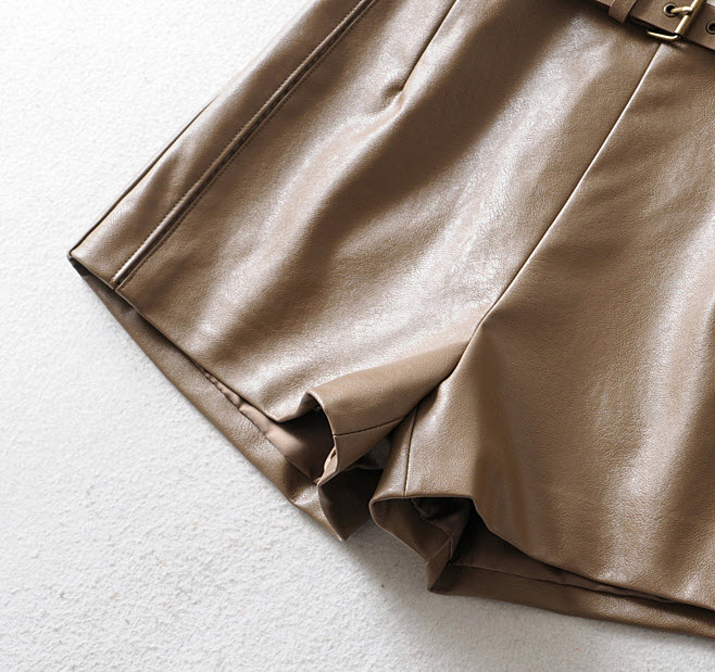 Quần short nữ da PU ASG254