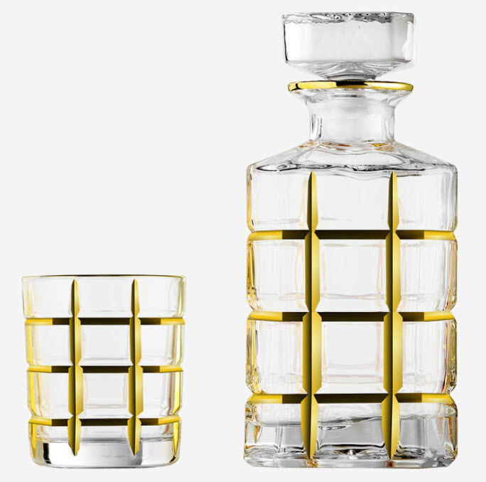 Bộ bình ly uống rượu tây pha lê uống whisky JX923204