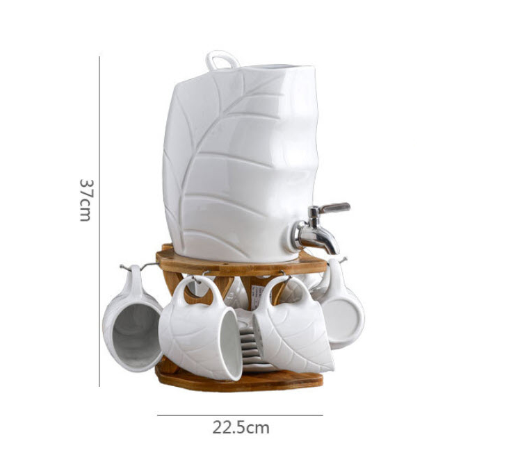 Bộ bình ly đựng nước sứ trắng Garley D7355