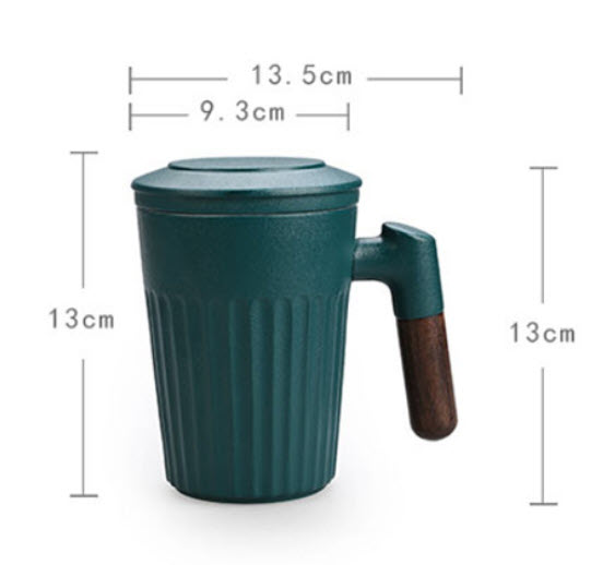 Ly pha trà có lõi lọc bằng gốm sứ có nắp 400ml TV007