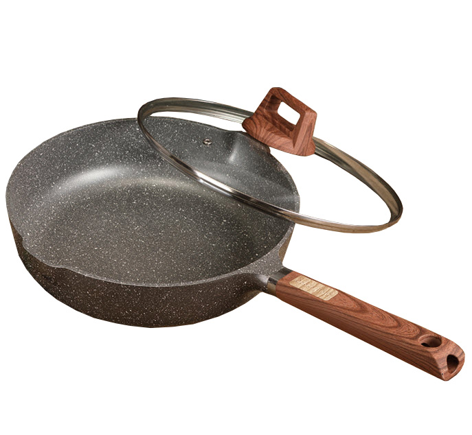 Chảo vân đá nắp kính 28cm CookerHene J2019006