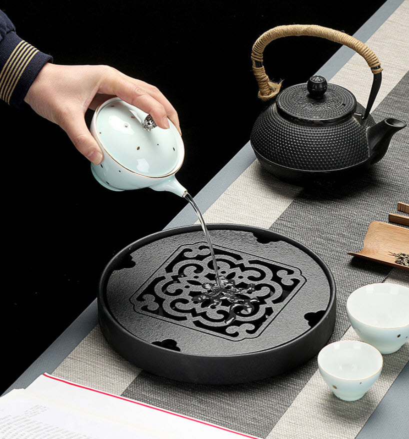 Khay pha trà sứ ceramics Shengda HTCP035