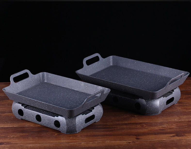 Khay hâm nóng hải sản hấp cá giữ nóng thức ăn buffet kèm bếp cồn XF018