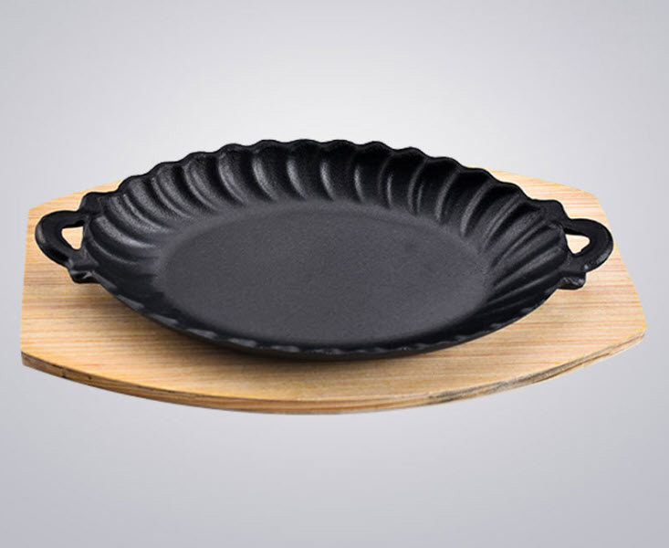 Chảo gang oval ăn beefsteak Dubidu TB12SRY