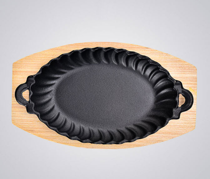 Chảo gang oval ăn beefsteak Dubidu TB12SRY