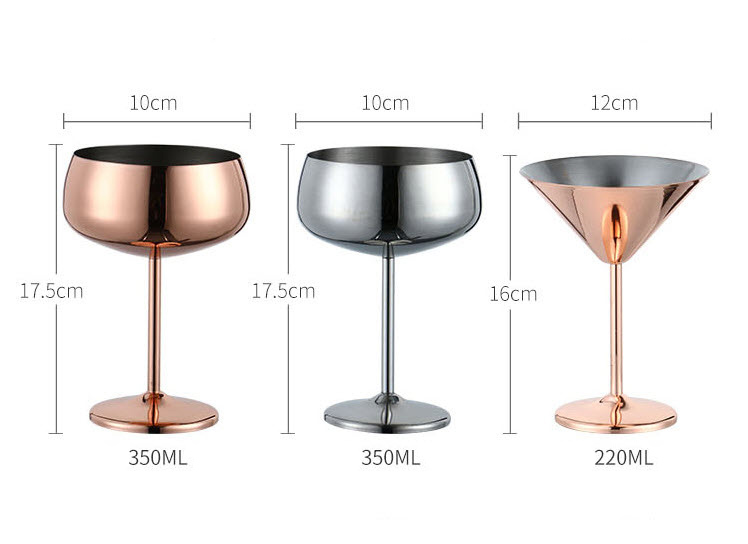 Ly uống cocktail inox 304 mạ vàng Millai ML532