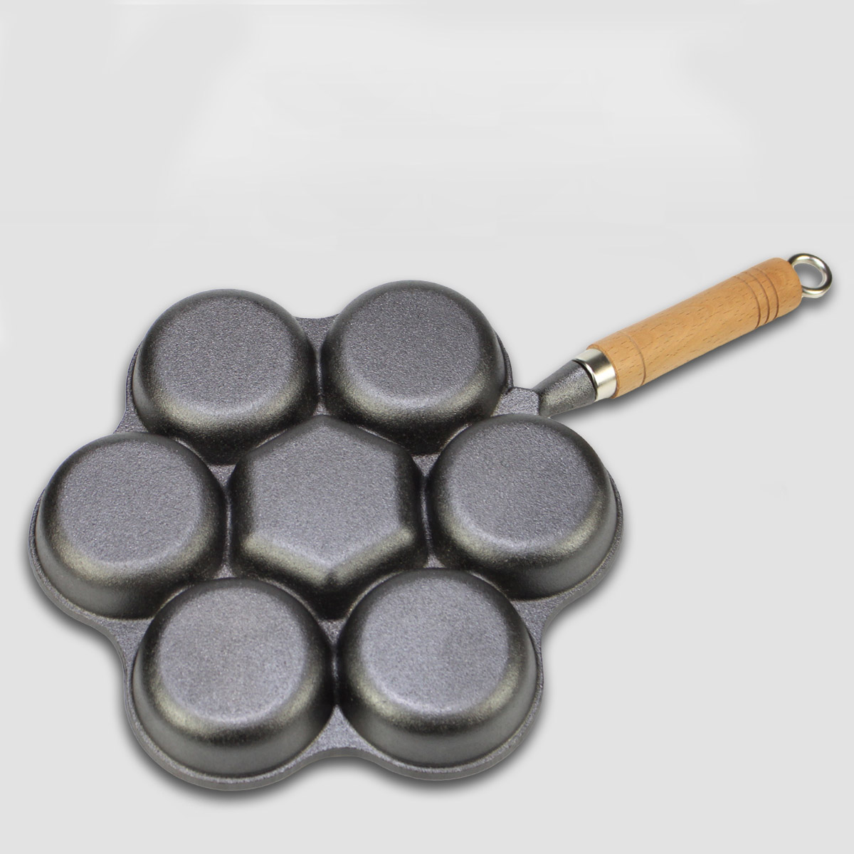 Chảo gang ốp la nướng bánh 7 ngăn sâu 2.5cm OEM WK021