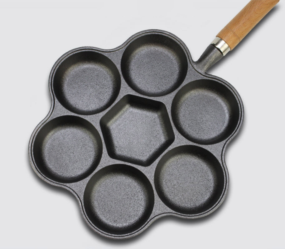 Chảo gang ốp la nướng bánh 7 ngăn sâu 2.5cm OEM WK021