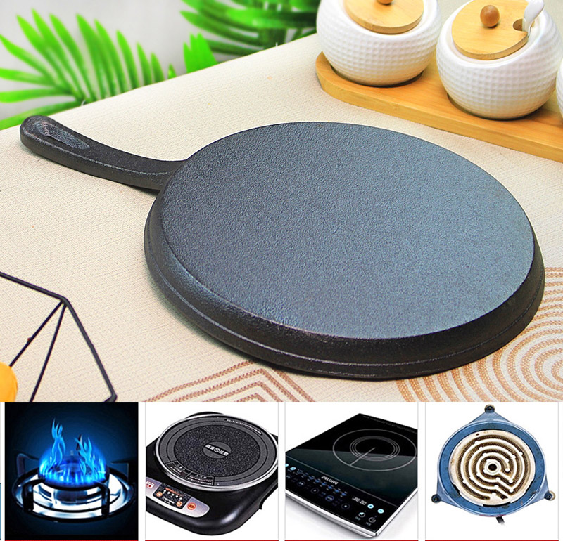 Chảo gang đáy bằng nướng bánh nướng thịt 26cm OEM CY005