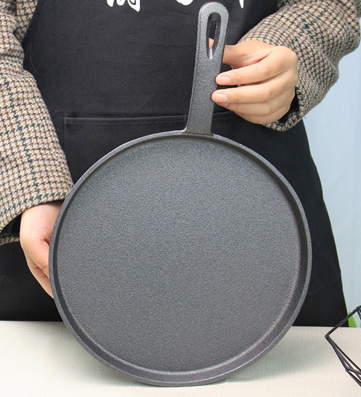Chảo gang đáy bằng nướng bánh nướng thịt 26cm OEM CY005