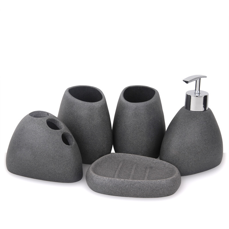 Bộ đồ dùng nhà tắm resin giả đá Lamyus HT004