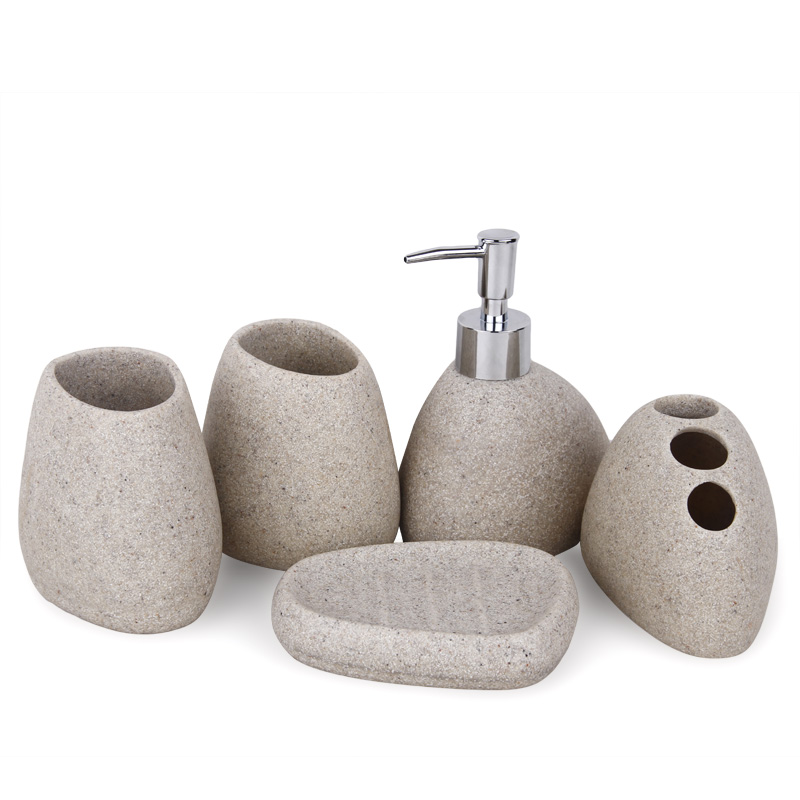 Bộ đồ dùng nhà tắm resin giả đá Lamyus HT004