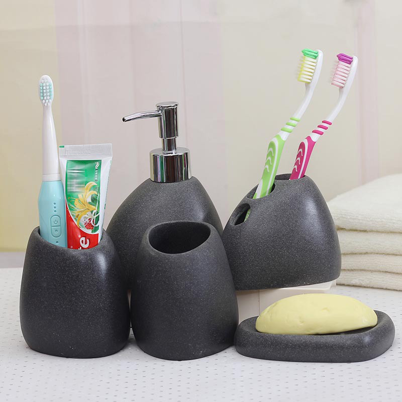 Bộ đồ dùng nhà tắm resin giả đá Lamyus HT004