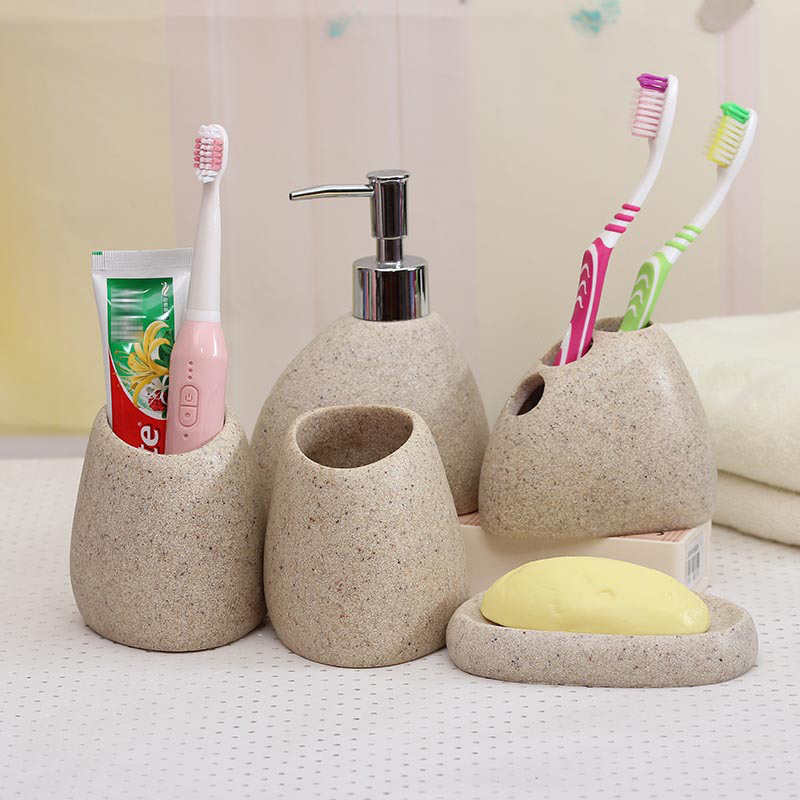 Bộ đồ dùng nhà tắm resin giả đá Lamyus HT004
