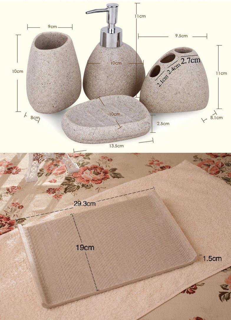Bộ đồ dùng nhà tắm resin giả đá Lamyus HT004