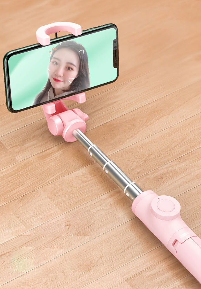 Gậy selfie 65cm giá gắn điện thoại 3 chân Baseus WS18026