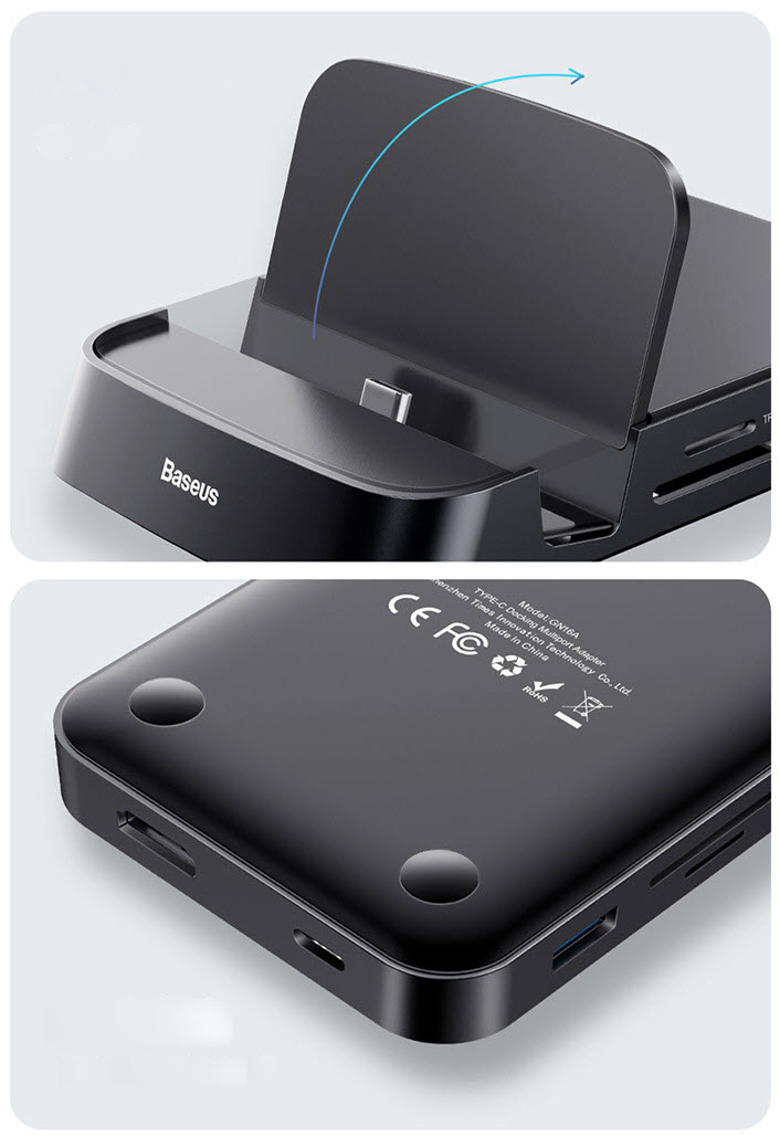 Docking Station 6 in 1 cho điện thoại Type-C Baseus Mate CAHUB-T01