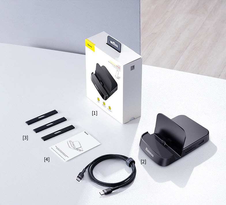Docking Station 6 in 1 cho điện thoại Type-C Baseus Mate CAHUB-T01