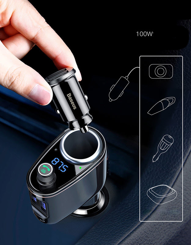 Tẩu sạc nhanh 2.4A kết nối bluetooth cho xe hơi Baseus S06 hỗ trợ nghe gọi