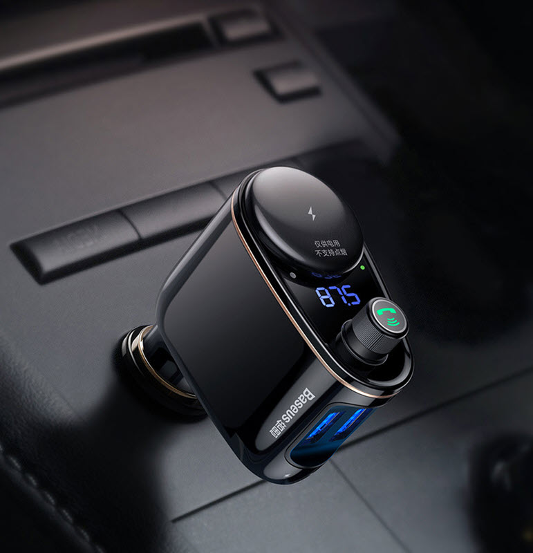 Tẩu sạc nhanh 2.4A kết nối bluetooth cho xe hơi Baseus S06 hỗ trợ nghe gọi