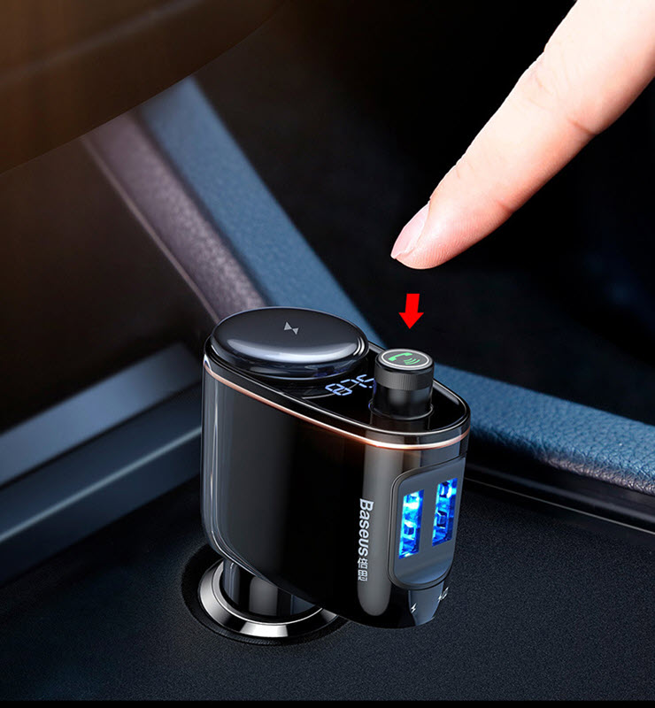 Tẩu sạc nhanh 2.4A kết nối bluetooth cho xe hơi Baseus S06 hỗ trợ nghe gọi