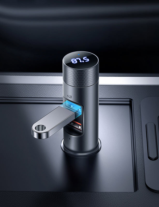 Tẩu sạc nhanh điện thoại cho xe hơi Baseus BSS025 cổng USB-A và USB-C