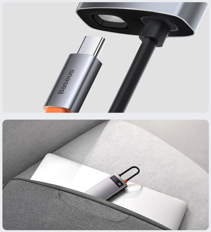 Hub bộ chia hỗ trợ sạc laptop type-C Baseus BSS033 cổng HDMI USB3.0