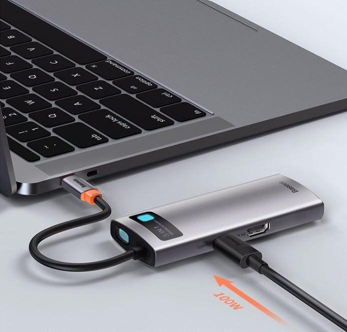 Hub bộ chia hỗ trợ sạc laptop type-C Baseus BSS033 cổng HDMI USB3.0