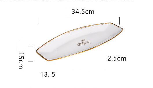 Dĩa đựng cá gốm sứ hoa văn handmade Beiyu By420.