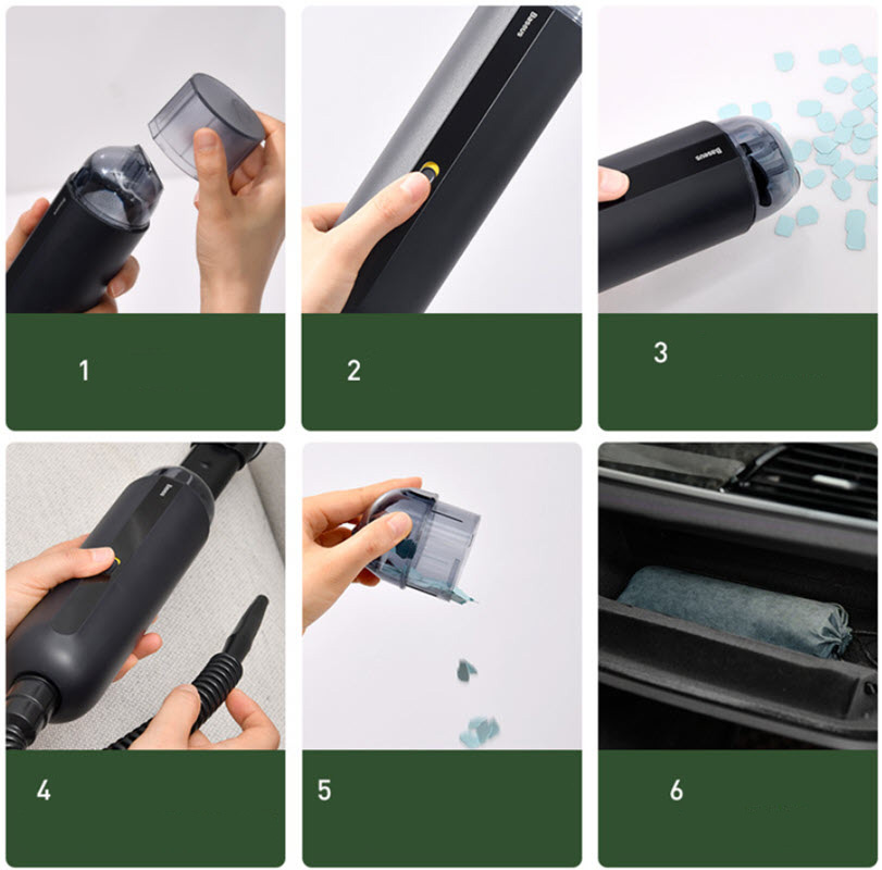 Máy hút bụi mini cầm tay 70W cho xe hơi văn phòng Baseus A2