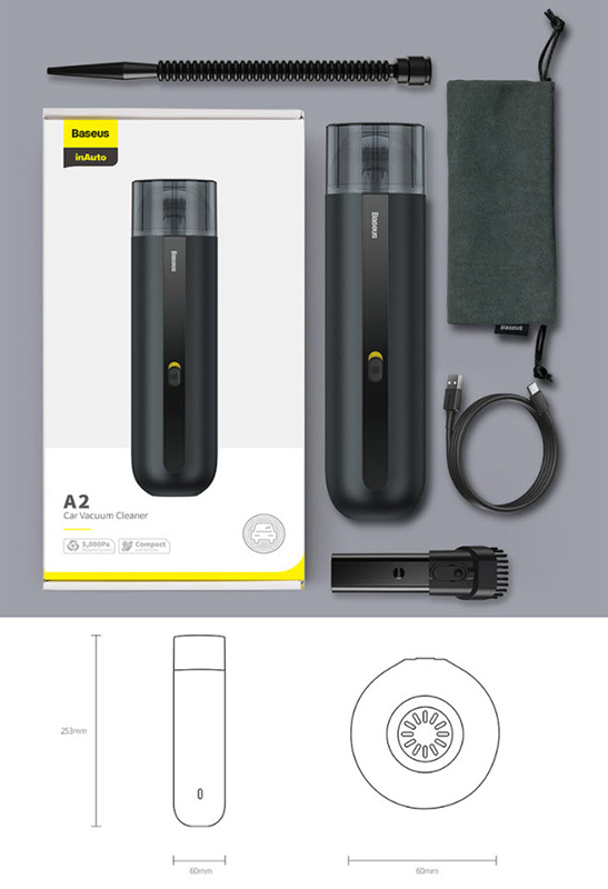 Máy hút bụi mini cầm tay 70W cho xe hơi văn phòng Baseus A2