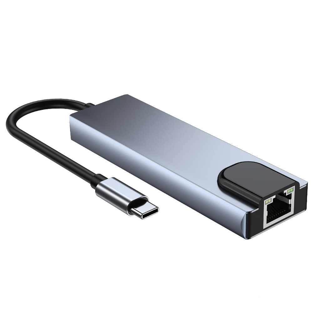 Hub chuyển đổi 5 in 1 USB-C to LAN/HDMI/USB/PD OEM 2007T