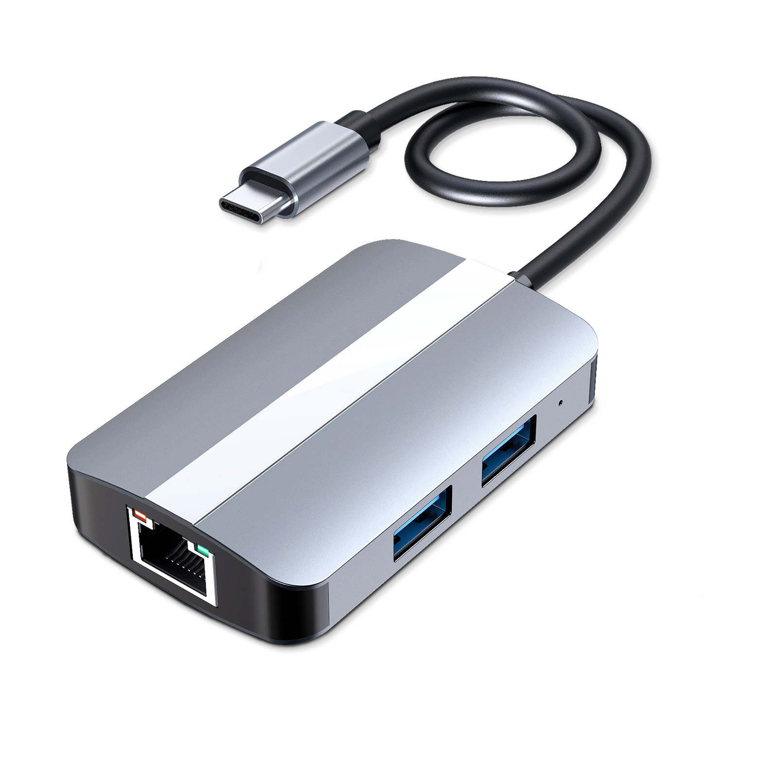 Hub chuyển đổi 5 in 1 USB-C to LAN/USB/SD/TF OEM 2112T