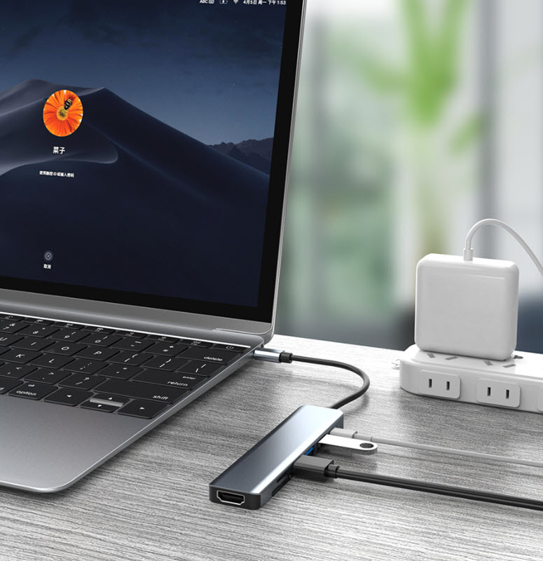 Hub chuyển đổi 7 in 1 USB-C to HDMI/USB/SD/TF/PD OEM 2120T