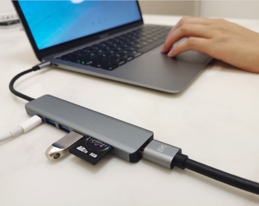 Hub chuyển đổi 7 in 1 USB-C to HDMI/USB/SD/TF/PD OEM 2120T