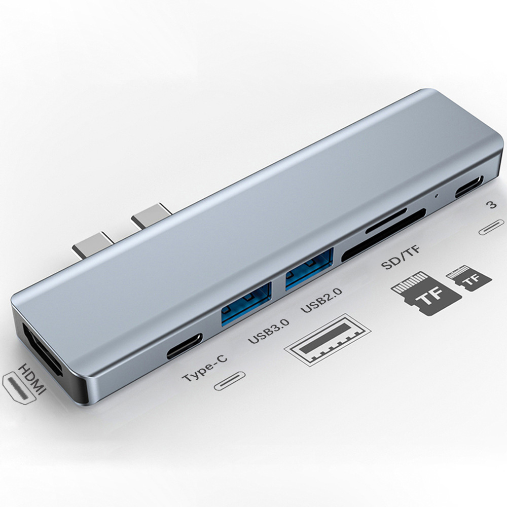 Hub chuyển đổi cho Macbook to HDMI/Type-C/USB/SD/TF/PD OEM 2101T