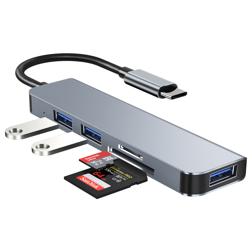 Hub chuyển đổi 5 in 1 USB-C to USB/SD/TF OEM YG2103