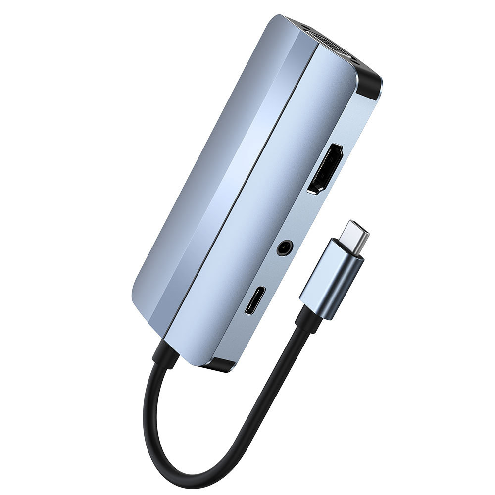 Hub chuyển đổi 7 in 1 USB-C to HDMI/VGA/USB/Type-C/AUX/PD OEM 2106T