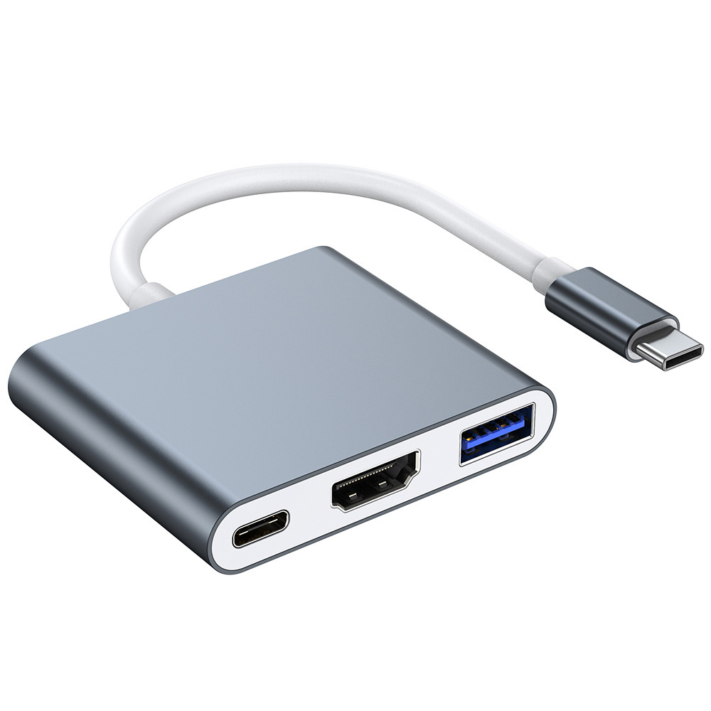 Hub chuyển đổi 3 in 1 USB-C to HDMI/USB/Type-C OEM 018T