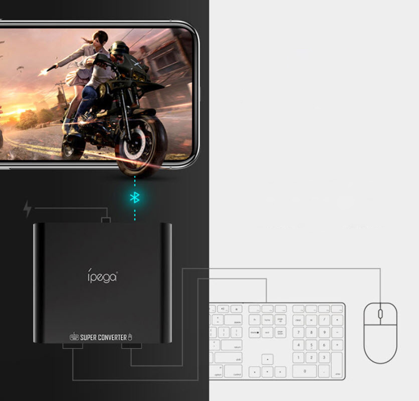 Thiết bị kết nối chuột và bàn phím cho điện thoại ipad Ipega PG-9116